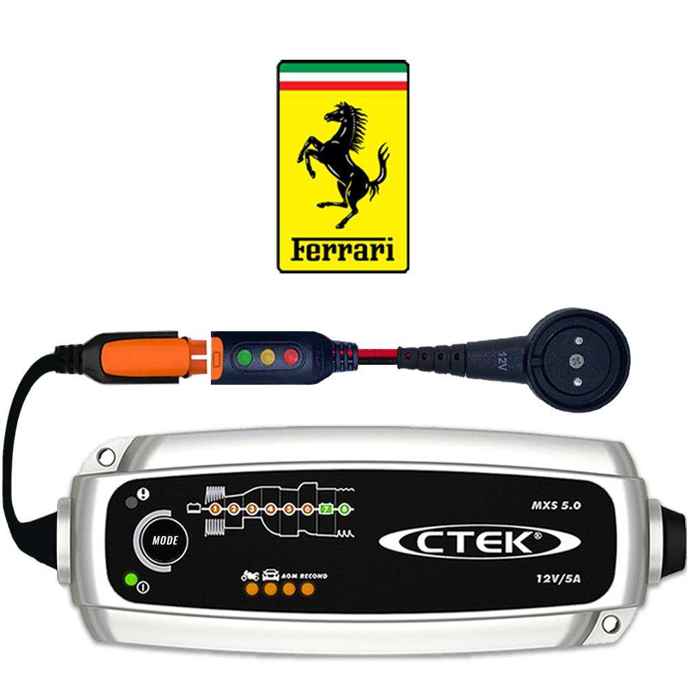 FERRARI Battery Charger with CTEK Connector – CTEK Adapter™